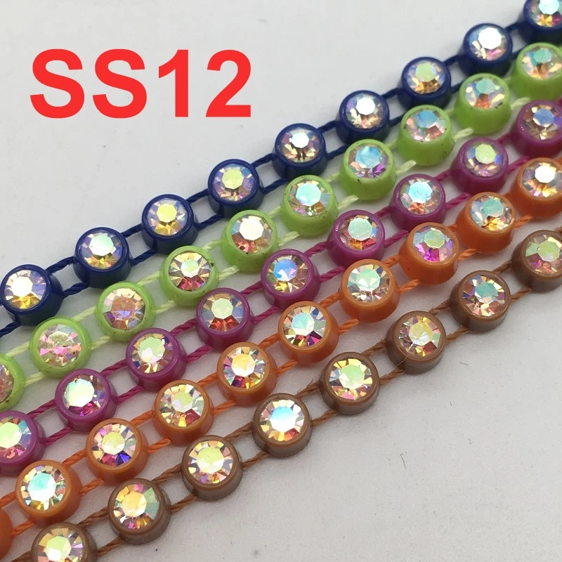 TABA® Sparkling AB Crystal Rhinestone Trim - 10 Yards of Elegant Rhinestone Banding