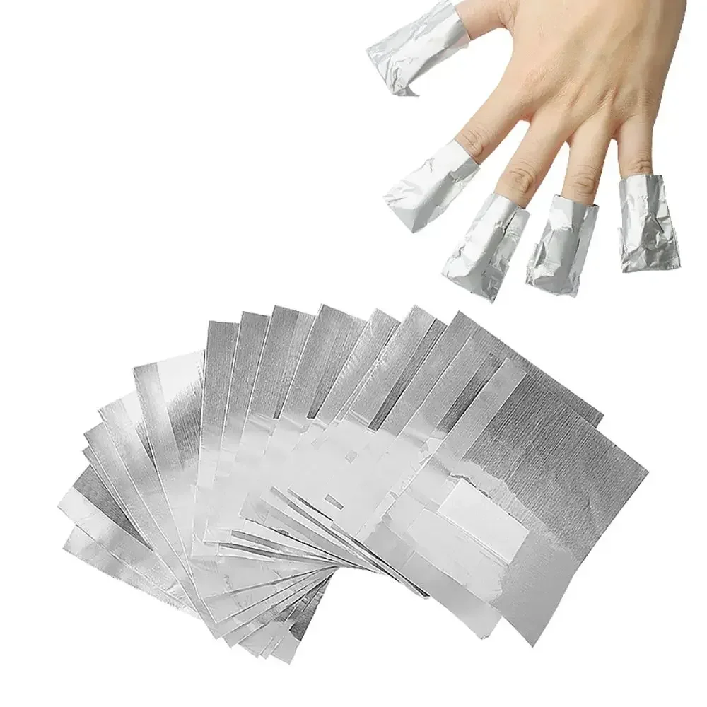 Nail Polish Remover Wraps 50/100pcs Aluminium Nail Foil Polish Remover Acetone UV Gel Cleaner