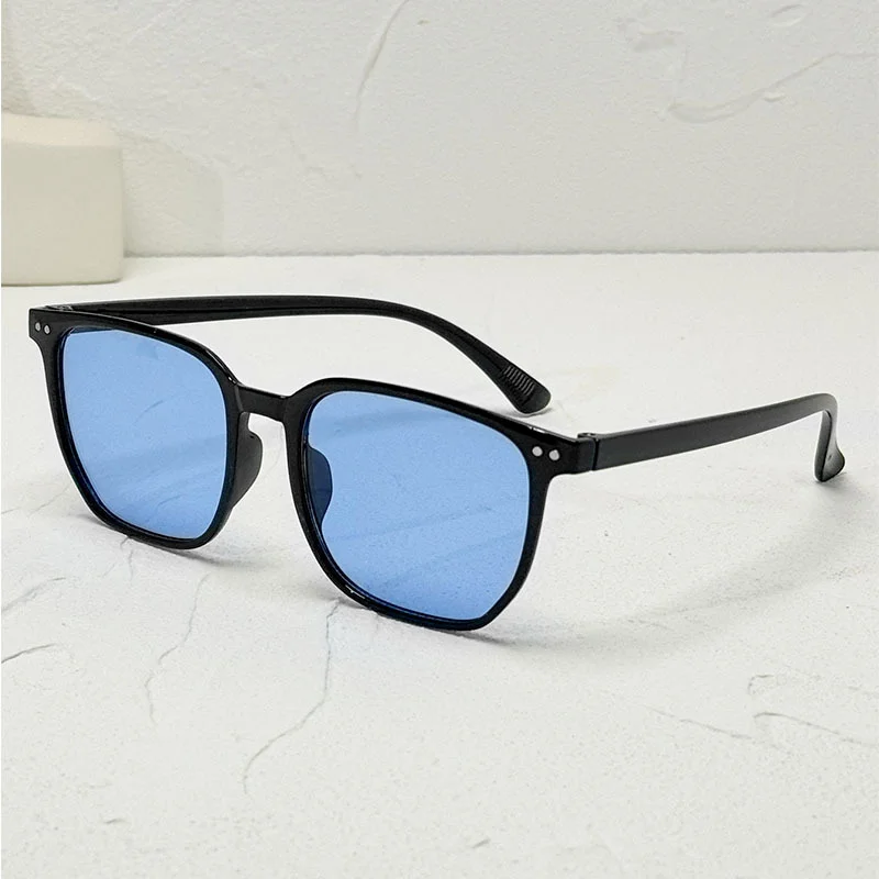KLASSNUM Trend Farbe Objektiv Sonnenbrille Mann Schlank Quadrat Sonnenbrille Männer Anti Uv400 Gelb Blau Braun Okular Marke Designer Shades – Detail 7