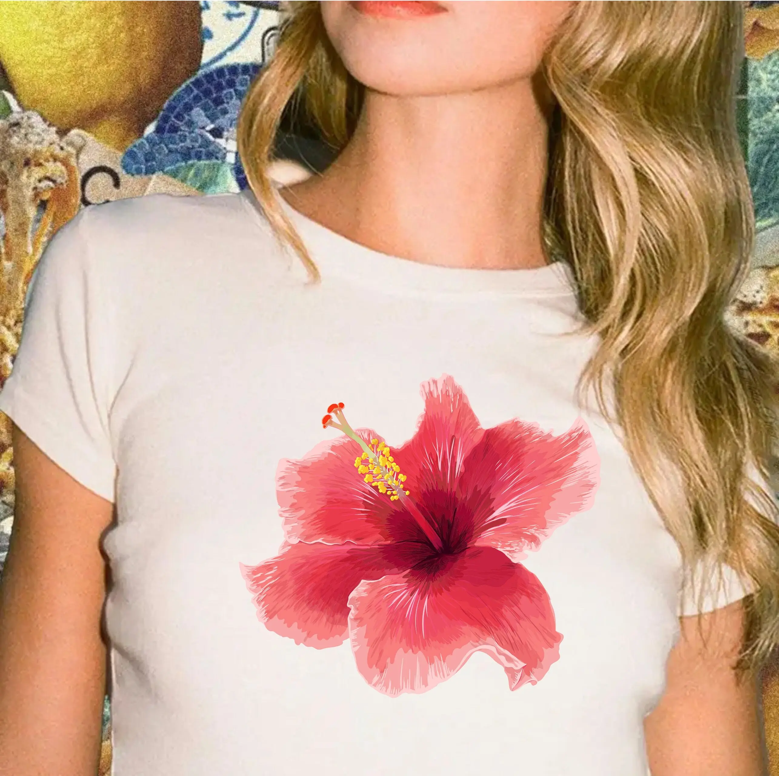 

Y2k Модная брендовая Повседневная футболка в стиле High Street, приталенная одежда, Готическая эстетика, цветочный принт, винтажная милая детская футболка в стиле Харадзюку