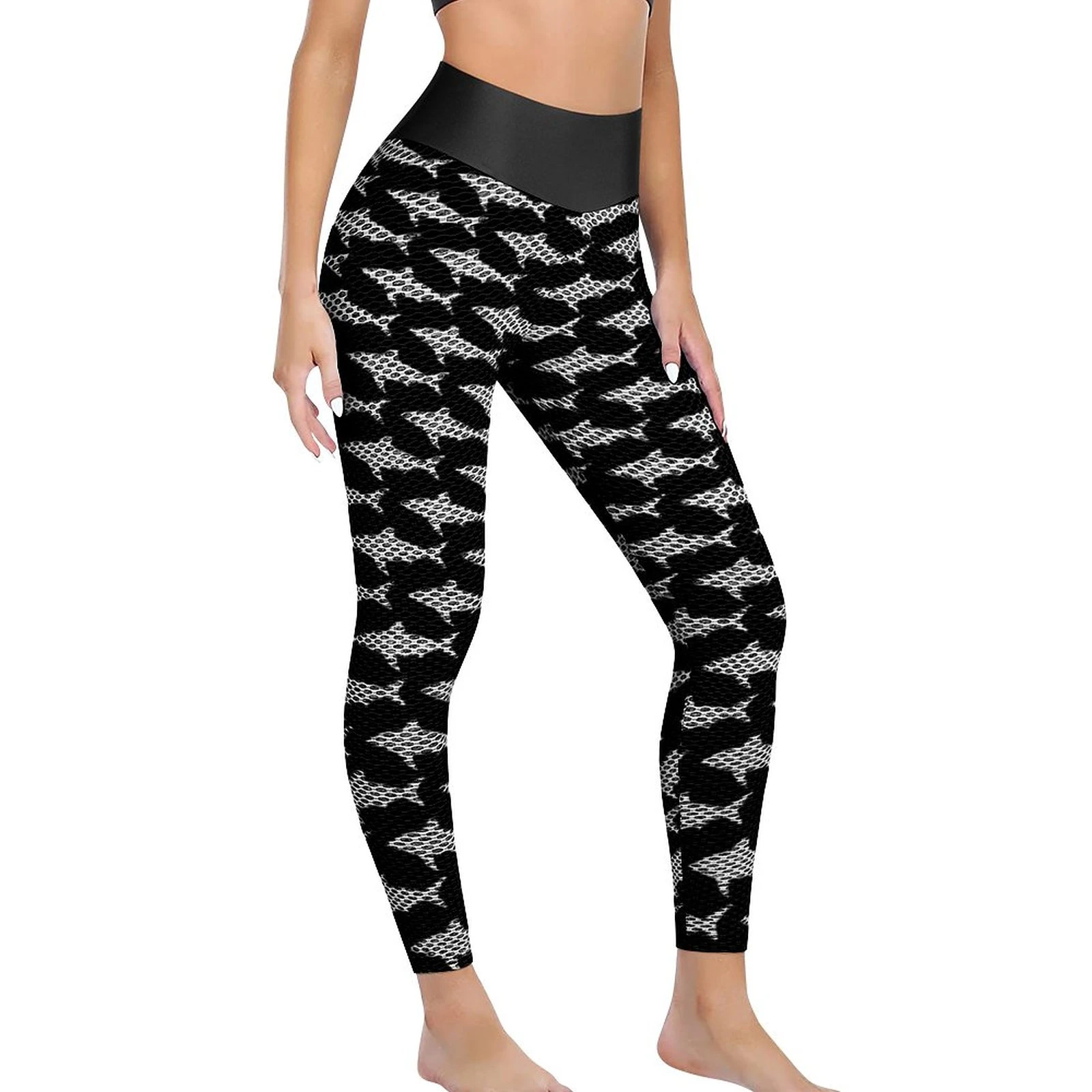 Black Animal Print Gym Leggings