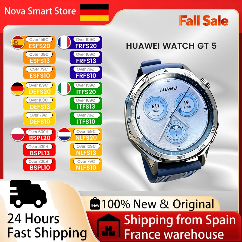 HUAWEI Watch GT 46 mm/41 mm Smartwatch, ECG, NFC, mapa