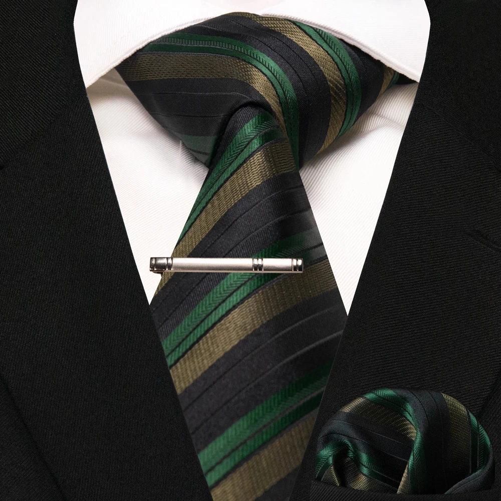 

2023 New Yellow Green Paisley Silk Wedding Tie For Men Pocket Square Gift Mens Necktie Set Business Party JEMYGINS Designer
