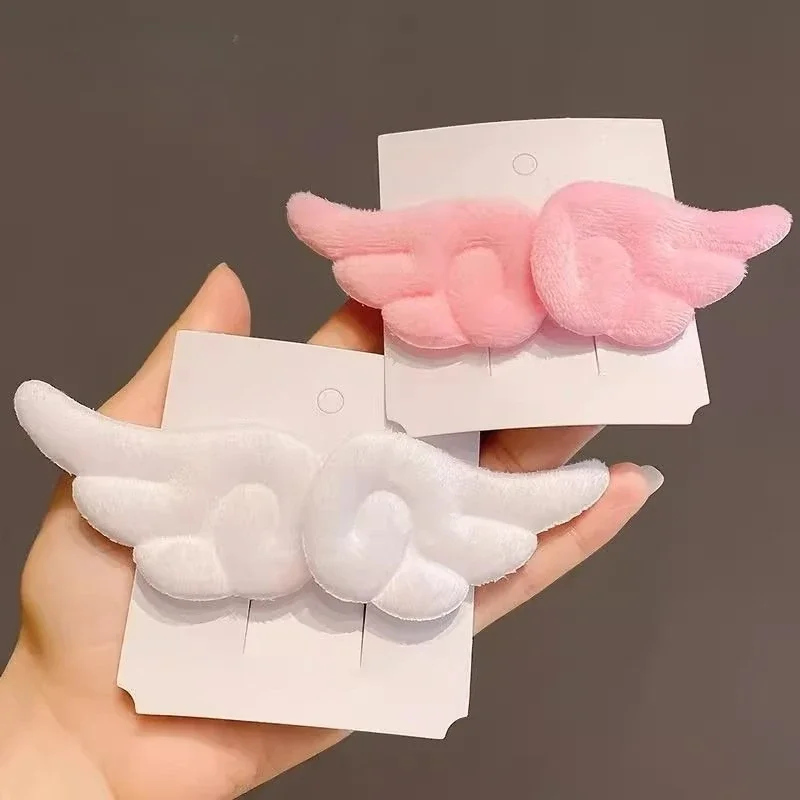 Set of 2 Adorable Angel Wing Plush Hairpin Accessories