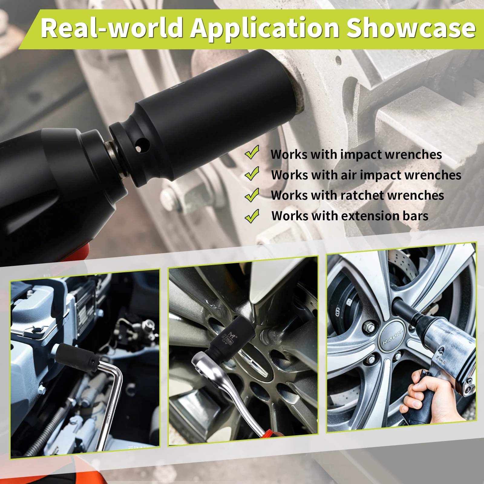 Durable Deep Impact Metric Socket Set for Automotive Repair (10-38mm)