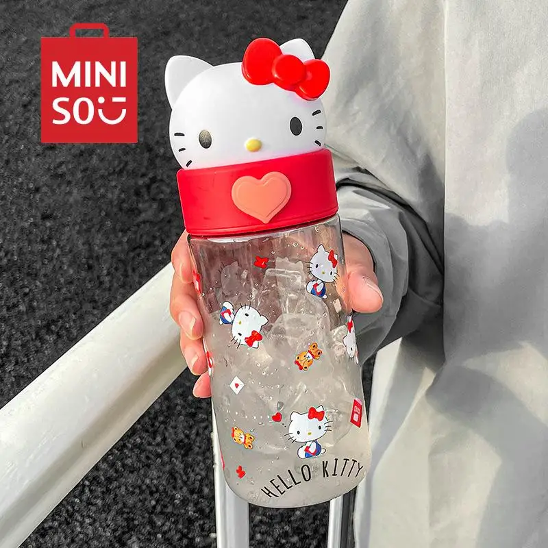 

MINISO Hello Kitty Doll Water Cup Sanrio Cute Anime Kuromi Cinnamoroll My Melody Student Portable Water Cup Y2K Birthday Gift