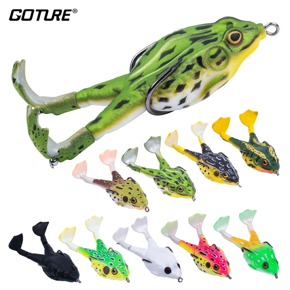 Frog Soft Bait Lure Fishing Tackle Weights 8.4-16.6g Rotating Silicone  Double Hooks Bait Floating Topwater Lures Pesca Pike Fish