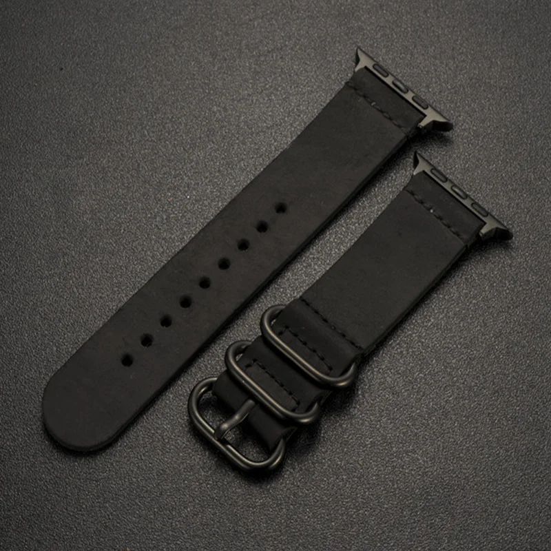 Genuine Crazy Horse Leather Watch Band - Soft Classic Business Strap