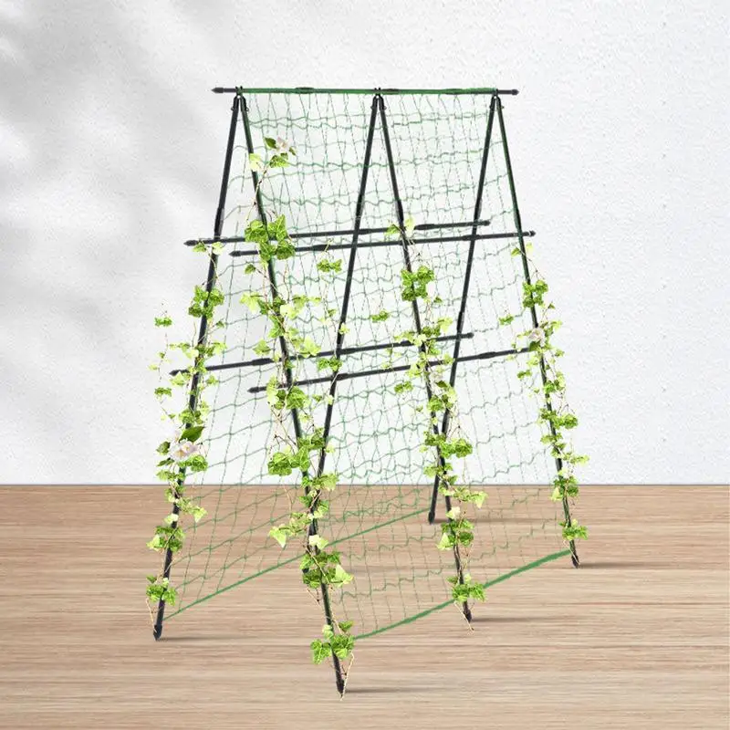 

Foldable Cucumber Trellis Set Garden Support Stake for Climbing Plants A Frame Raised Bed Trellis Foldable Outdoor Plant Grow