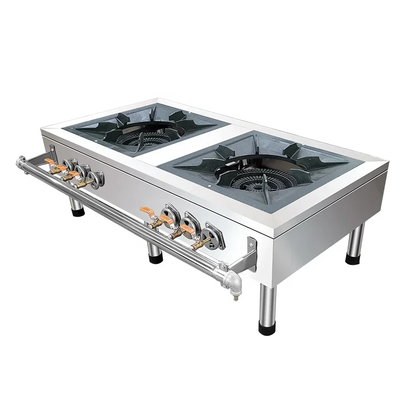 Factory Hot Selling High Quality Assurance Commercial Stainless Steel Iron Burner Gas Stove Double Burners