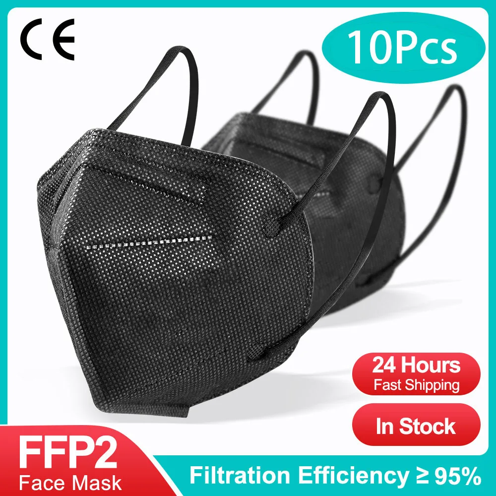 Premium Black 5-Layer Protective Face Mask - Adult Size, Reusable & Certified Respirator