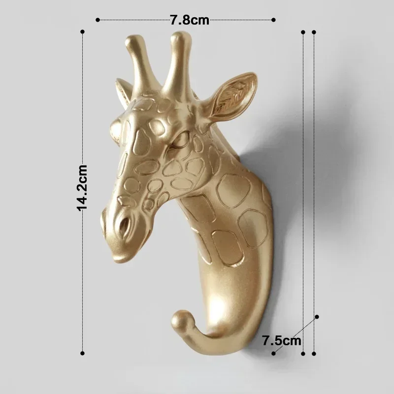 Wall Mounted Hooks Animal Head Rack Coat Caps Wall Hanger Horse Giraffe Elk Elephant Hooks Decorative Decor Bathroom Accessories 6