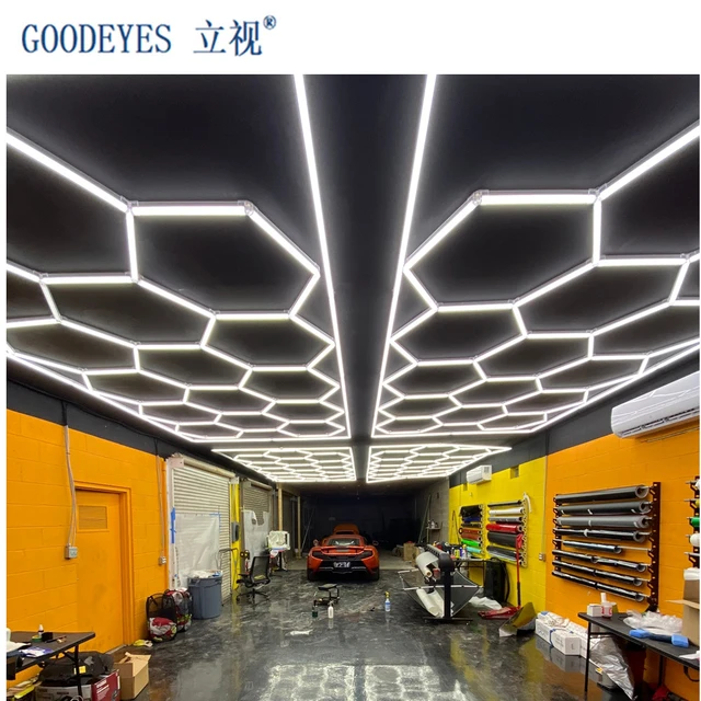 Modular Garage Costhexagon Led Garage Light - 14-pack Plug-in Ceiling  Light For Car Detailing