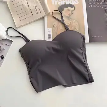 Thin Section Double Straps Solid Color Suspenders Hot Girls Inside Sports Vest Sexy Outer Wear Bottoming Slim Women