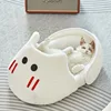 2025 New Semi-enclosed Cat Kennel Winter Warm Slippers Pet Kennel All-season Universal Breathable Non-slip Gray Dog Kennel 2