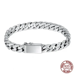 Premium S925 Sterling Silver 8MM Punk Bracelet - Timeless and Tarnish - Resistant Jewelry Gift (Pure Silver)