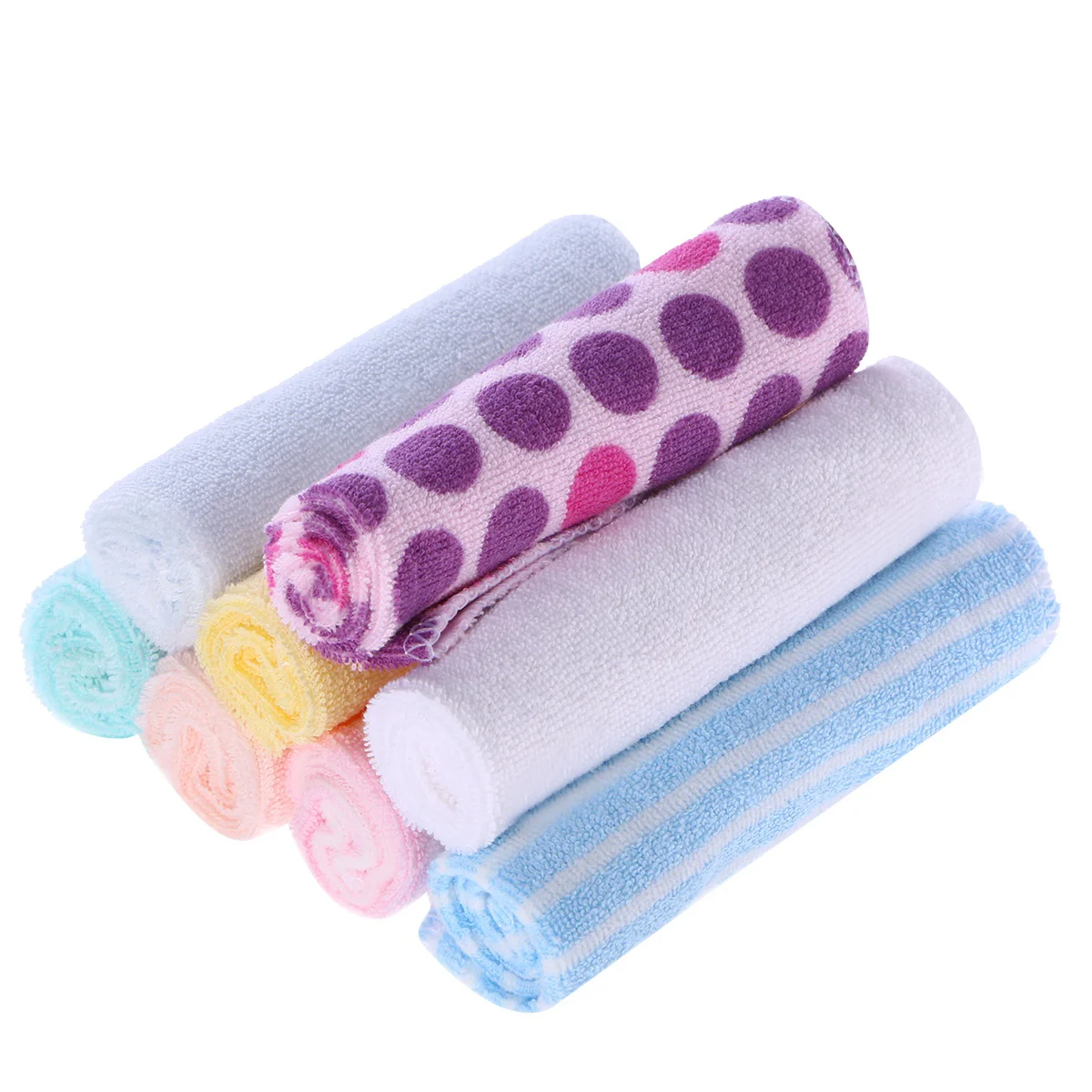 

8pcs Cotton Baby Face Washers Hand Towels Washing Bath Shower Wipe Nursing Towel (Random Color)