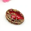 Metal Enamel Trinket Box, Oval Shape Jewelry Box, Wedding Gift 4