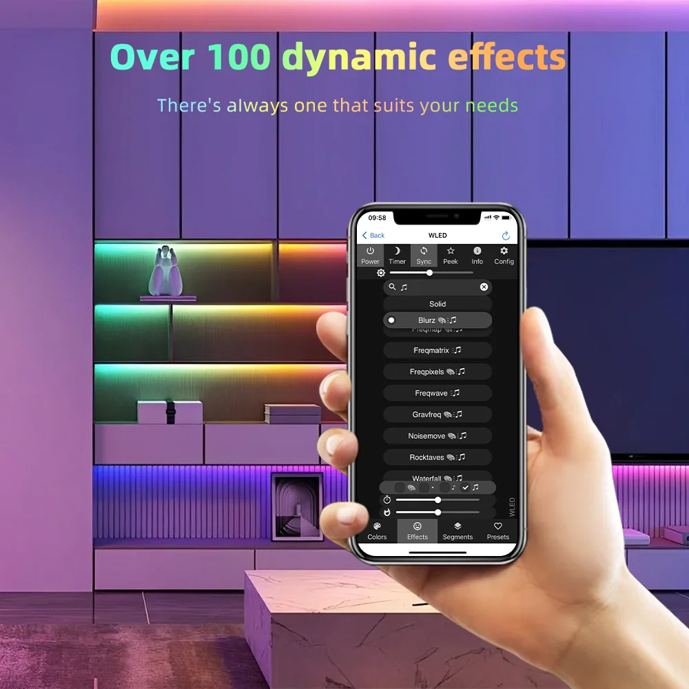 DOMRAEM WLED Digital Music LED Controller with Mic & Relay -ESP32 2CH 16A for WS281X/SK6812 (800ICS). Type-C & UART. Alexa/HA.