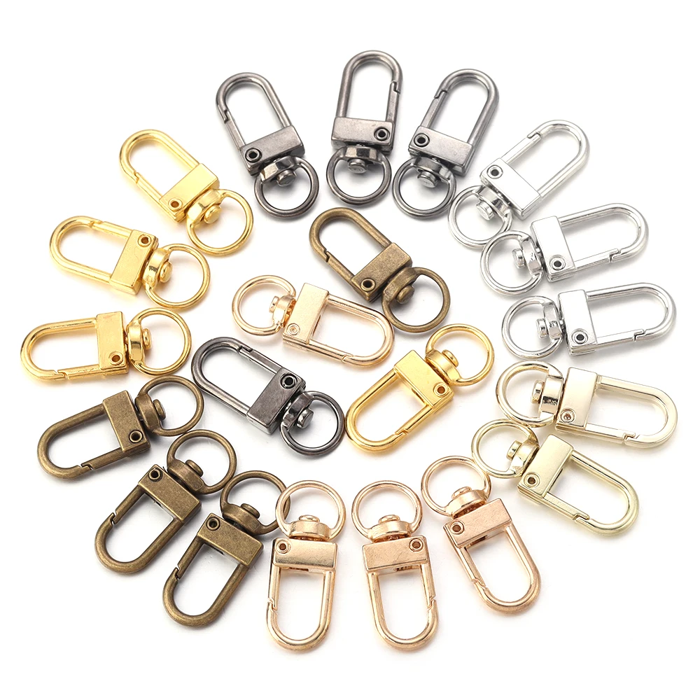 30Pcs Lobster Claw Clasps for Keychain Making,Metal Lobster Clasp Swivel  Trigger Clips with Swivel Clasps Hook Flat Split Keychain Ring 100Pcs Open  Jump Ring for DIY Craft Jewelry Making(Gun Black) 
