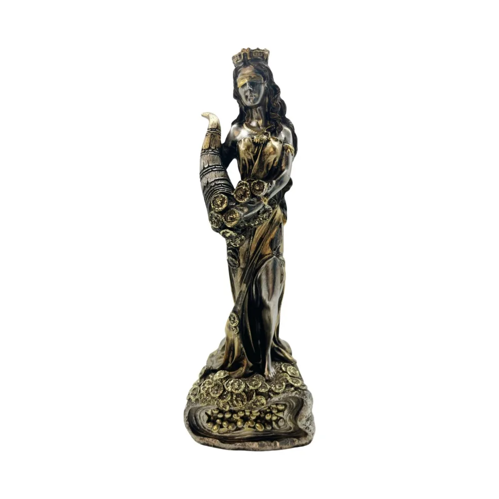 Déesse grecque à la corne d’abondance finition bronze antique