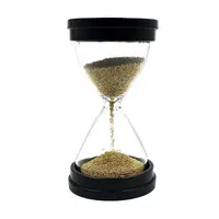 Round glass Golden Hourglass for Brushing Office Table Decor 1