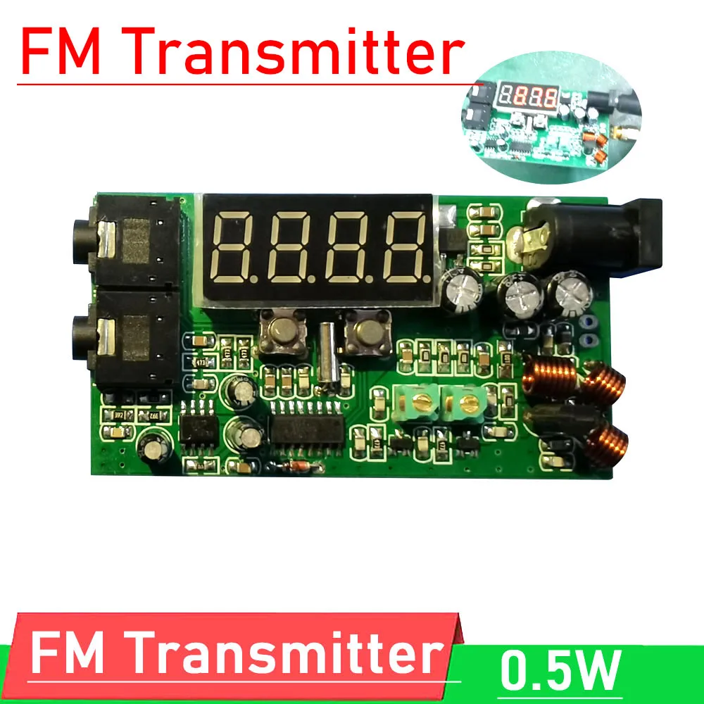 

0.5W FM Transmitter W LED display Frequency Audio Stereo diy kits FOR Campus Radio DSP Radio broadcast Station RF Ham Amplifier