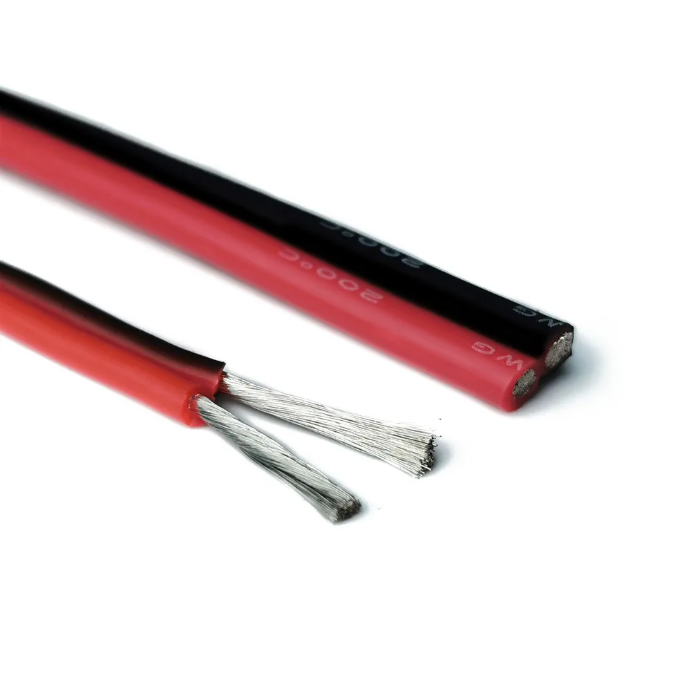 Kostenloser Versand Silikon kabel rot schwarz Draht Autobatterie Kfz-Verkabelung elektrische Drähte 10awg 8awg 6awg 18 16 14 12 10 18awg