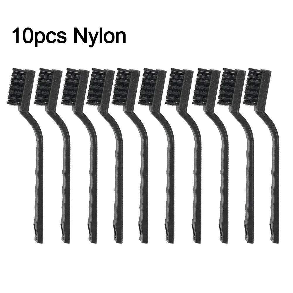 Cleaning Brush Mini Brush Mini Brush Set 10pcs 7-Inch Mini Brushes Nylon Brush Mini Cleaning Rust Removal Industrial Brush Scrubbing Polishing Hand Tools