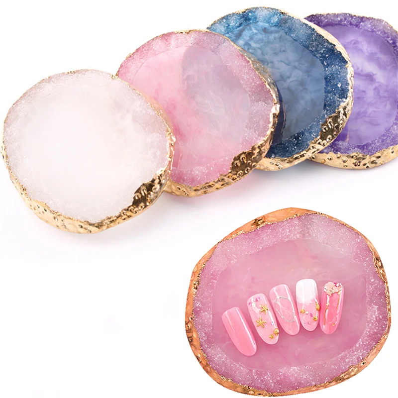 Natural Resin Agate Nail Art Gel Polish Color Palette Nail Art Display