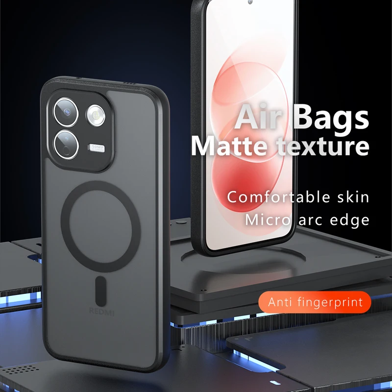 Enhanced Magnetic Shockproof Matte PC+TPU Anti-Fingerprint Phone Case