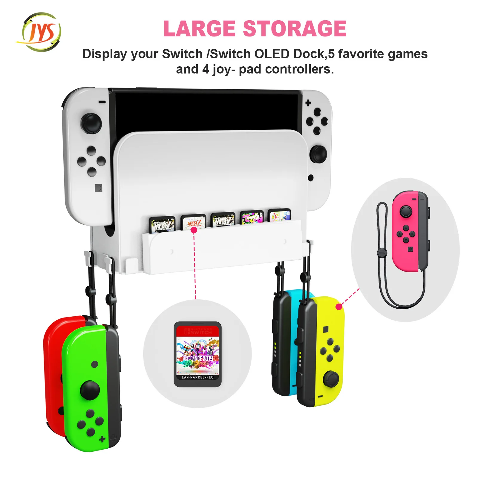 

Wall Hanging Holder Bracket for Nintendo Switch/Nintendo Switch OLED Host Wall Mount Storage Support for NS OLED Game Console