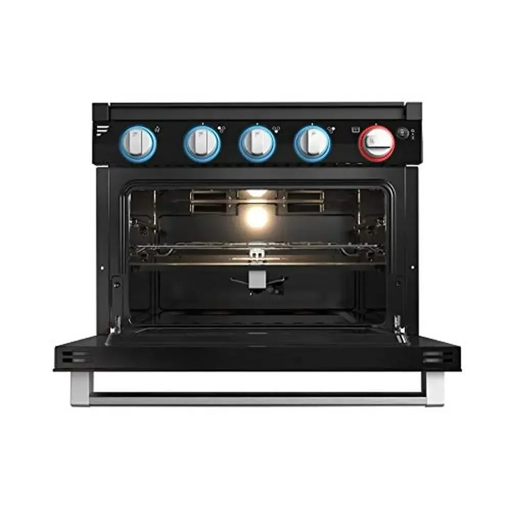 RV 17" Gas Range Oven Stainless Steel 3-Burner Cooktop 2-in-1 Cooking GrillLarge Capacity Sleek Design Easy Clean Durable Road 4