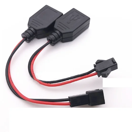 10cm USB Female To SM2.54-2P Terminal Plug Wire Toy Remote Control Boat Car battery pack USB Charging Cable type c cable