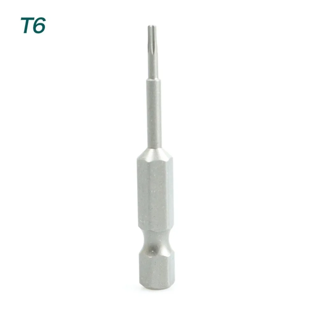 구멍이 있는 Torx 스크루 드라이버 비트, T5 Torx T7 T15 T20 T25 T27 T30, 1/4 인치 육각 생크 전기 스크루 드라이버 스타 비트 세트, 50mm, 1 개