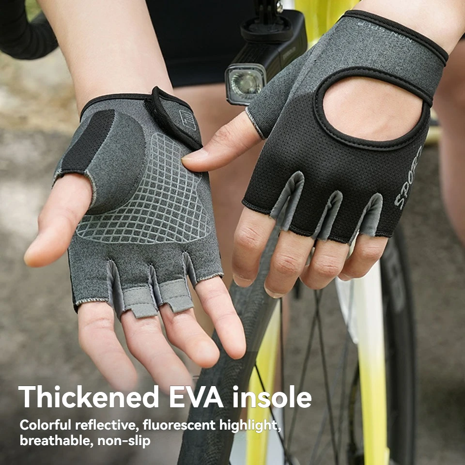 Cycling Sport Gloves Breathable Anti-slip Half Finger MTB Bike Gloves Sweat-Absorbing Elastic Fitness Sports Training Gym Gloves