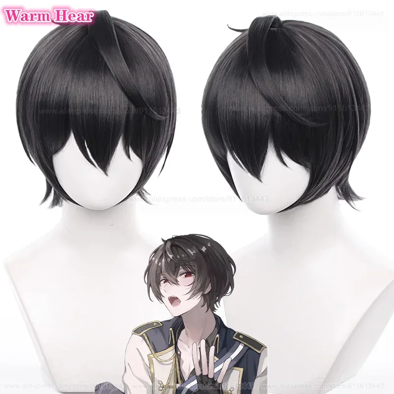 

Женские парики для косплея из игры ES Sakuma Ritsu, короткие черные парики, термостойкие искусственные волосы + шапочка для парика