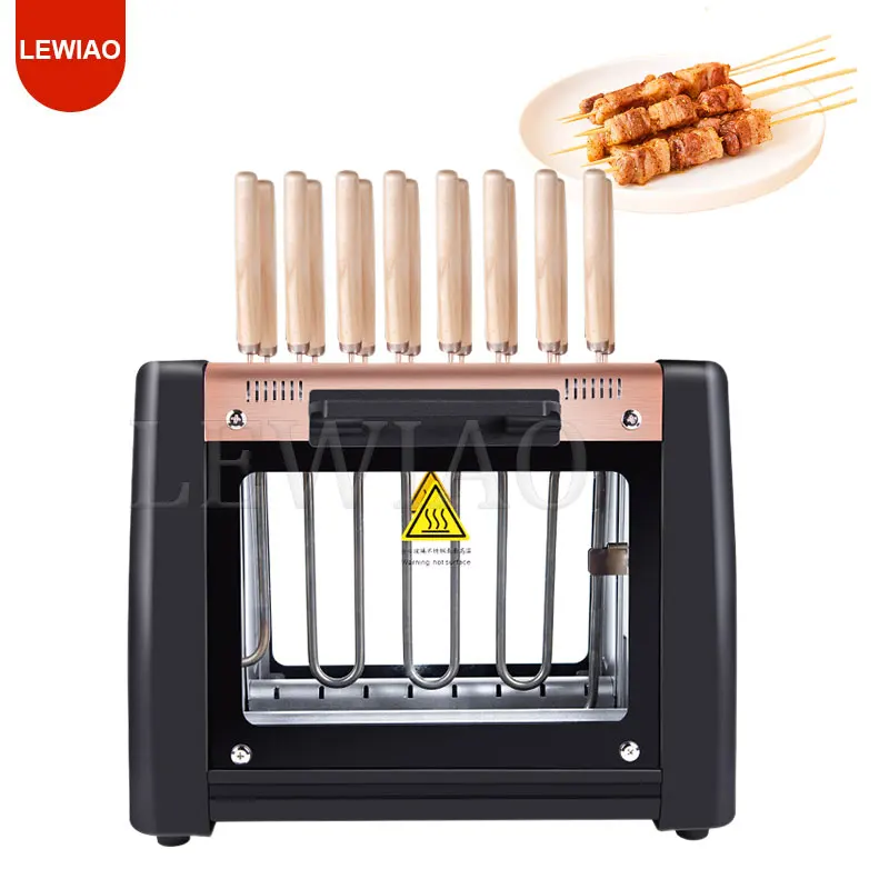 

Electric Bbq Kebab Grill Machine Household Automatic Rotating Skewers Machine Indoor Smokeless Barbecue Grill Oven