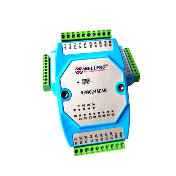 WP8024ADAM 8DI 4RO PLC 디지털 입력 릴레이 출력 모듈, 옵토 커플러 절연 RS485 MODBUS RTU 통신