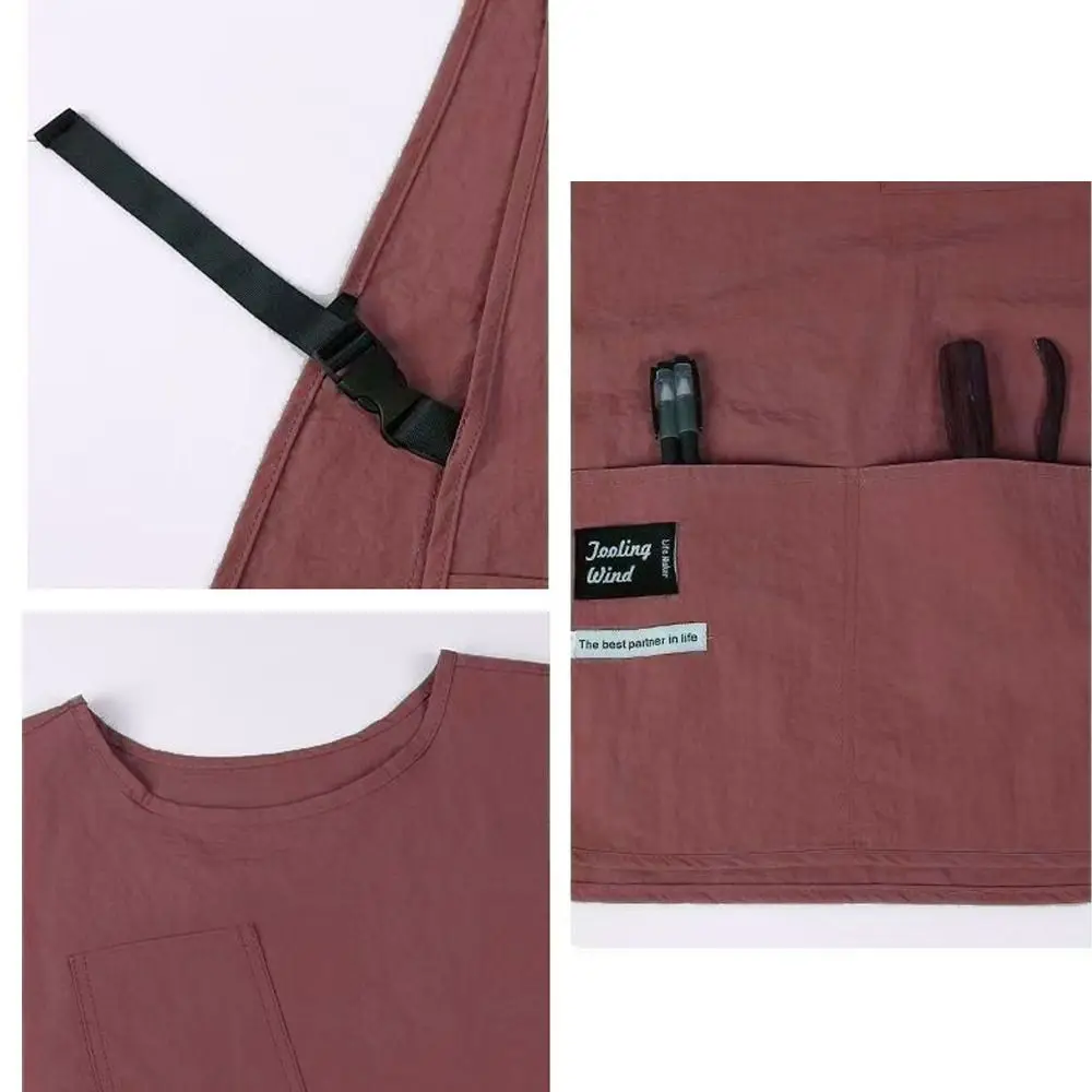 Waterproof Stain-Resistant Apron Breathable Nylon Vest Style Kitchen Aprons Multipurpose Anti Dirty Coffee House Uniform
