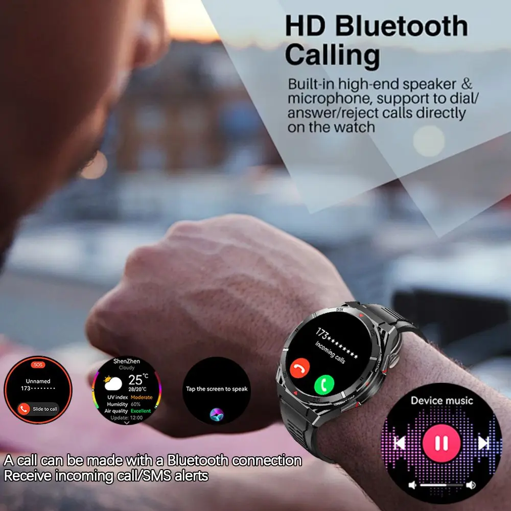 GPS Smartwatch Men 1.43‘’ AMOLED IP69K Waterproof Bluetooth HD Call Compass Altitude Barometer Multi Sport Mode Smart Watch 2025 5