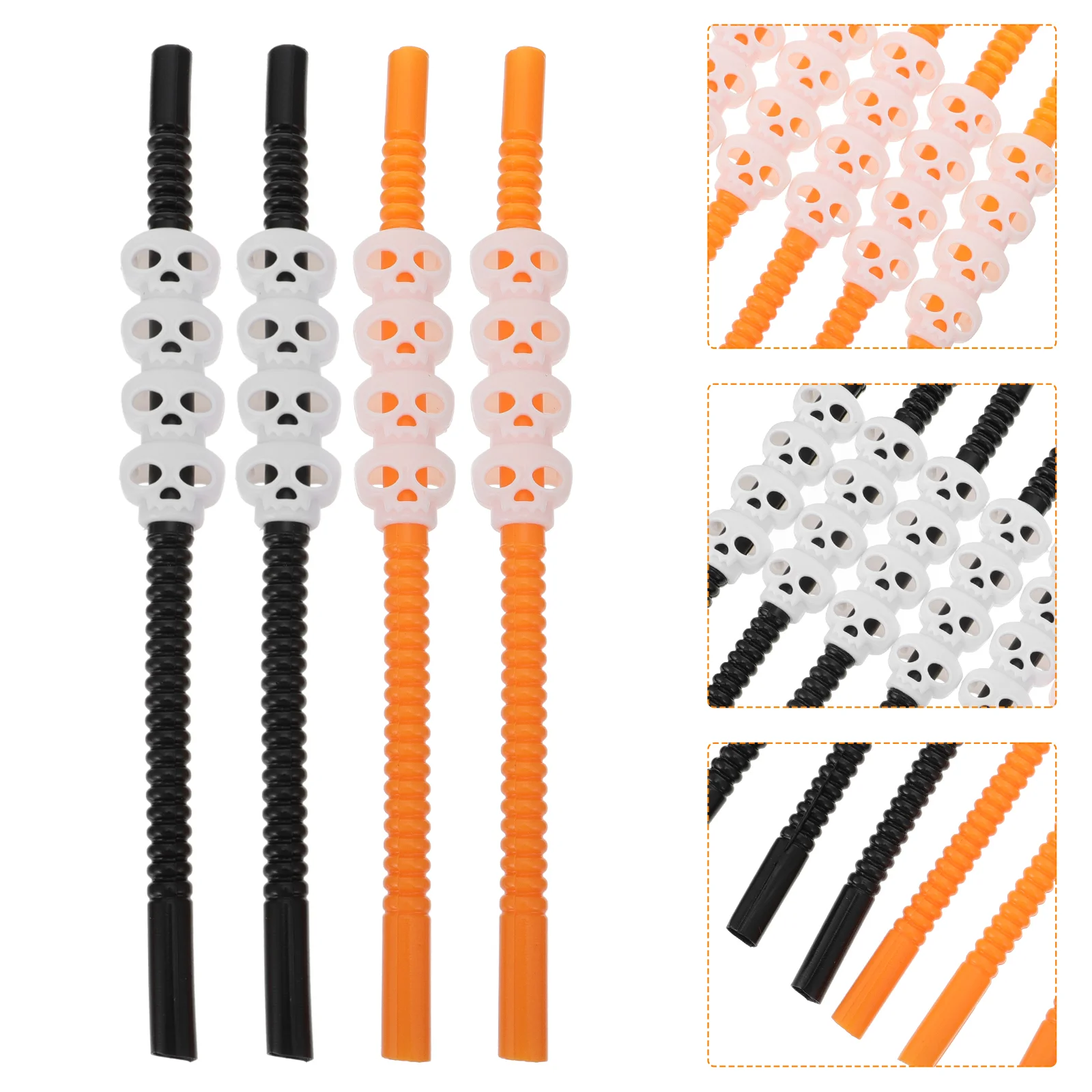 

10 Pcs Shape Straw Halloween Straws Decorations Drinking Beverage Party Plastic