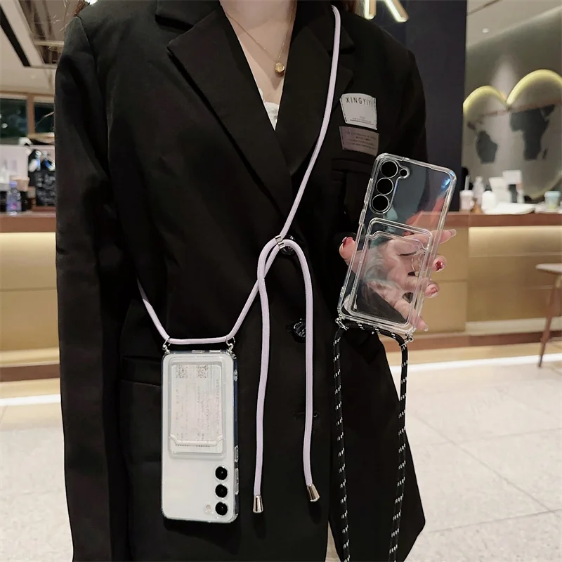 Lanyard Card Bag pouzdro pro Samsung Galaxy M53 M33 M23 M62 M60S M51 M32 M13 M31S M30S M21 M20 M11 M01 Jádro M02 M10 M40S_voghion.com