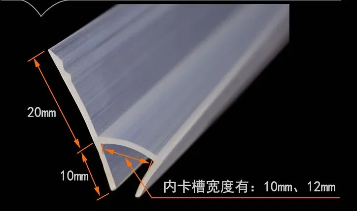 Door Seal Strip Sealing Strip Tape Window Seal Strip Sealing Tape Rubber Seal Strip Rubber Door Weatherstripping Shower Door Seal Silicone Seal Strip Door Weatherstripping Rubber Shower Seal Sealing Strip Shower Water Barrier Waterproof Tape 2 Meter/lot Widened F/h shape silicone rubber for 6/8/10/12 mm glass