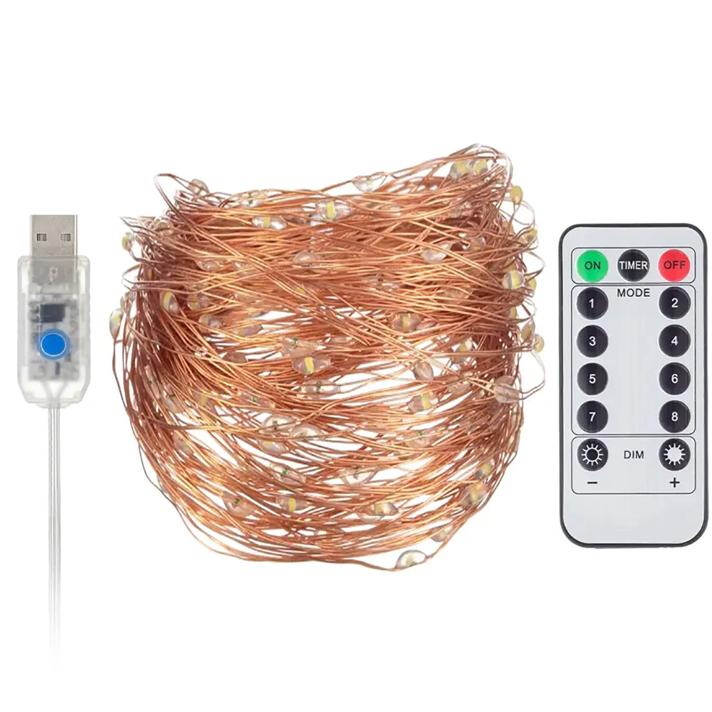 USB-Powered LED Copper Fairy Lights for Holiday and Event Decoration