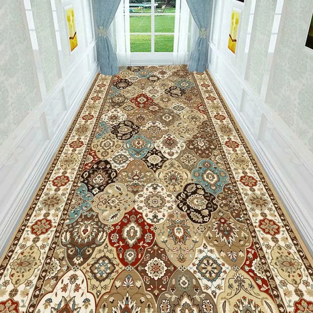 European Long Corridor Carpets for Hallway Living Room Decoration Home Anti-skid Entry Floor Mats Hotel Lobby Stairway Area Rugs 6