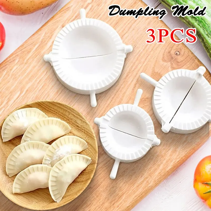 3PcsPlasticDumplingToolsSimpleDIYDumplingMoldsDoughPressMold
