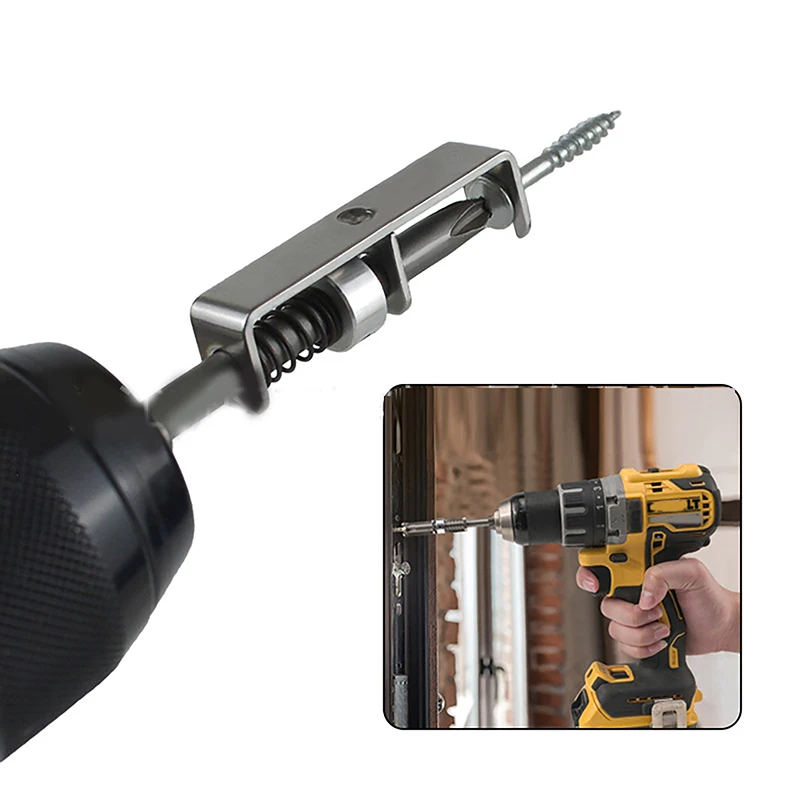 Universal Screw Retention Tool Bit with Spring-loaded Functionality for Electricians Mechanics