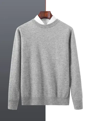 Basic 100% Merino Wool Men's Sweater Autumn Winter Male Knitted Pullover Long Sleeve Clothing Tops Cashmere Blouse O-Neck Fleece - Image 6