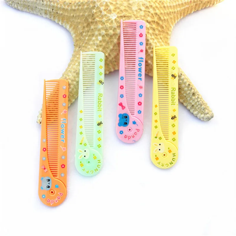 Cartoon Folding Comb Kids Portable Pointed Tail Comb Children Boys Girls Baby Hair Care Brushes hair brush comb baby hair comb